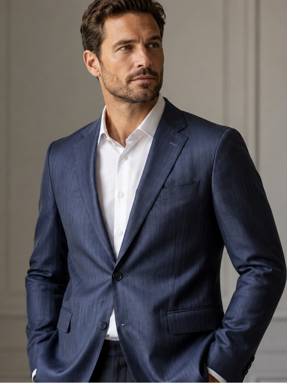 J.Hilburn Loro Piana Fabric Sport Coat | 41R | Custom Made in Portugal | Navy